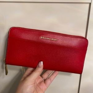 Michael Kors Red Accordion Wallet